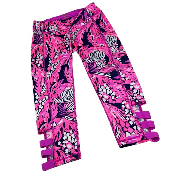 Lilly Pulitzer LUXLETIC Bright Colorful Print Crop Leggings - Picture 3 of 13
